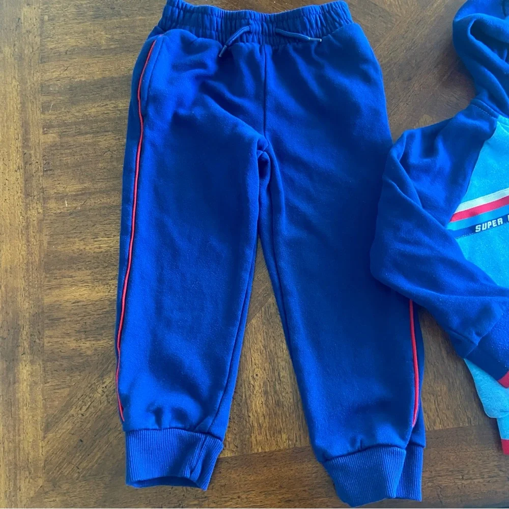 3/$25 Nintendo Super Mario Retro Vintage Kids Blue Jogger Set XS‎ 4/5